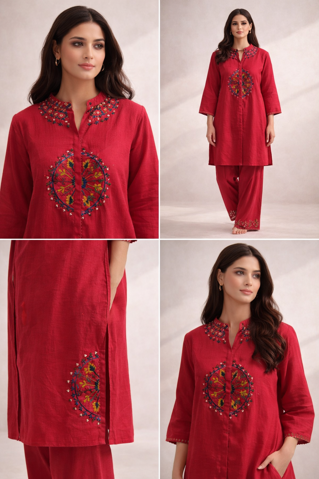 Crimson Mandala Kurta Set | The Sash