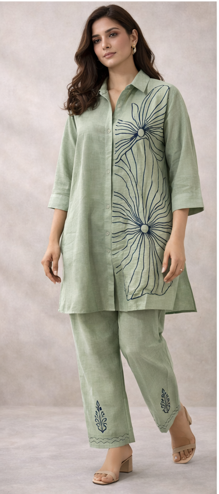 Sage Bloom Linen Co-ord Set | The Sash