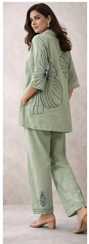 Sage Bloom Linen Co-ord Set | The Sash