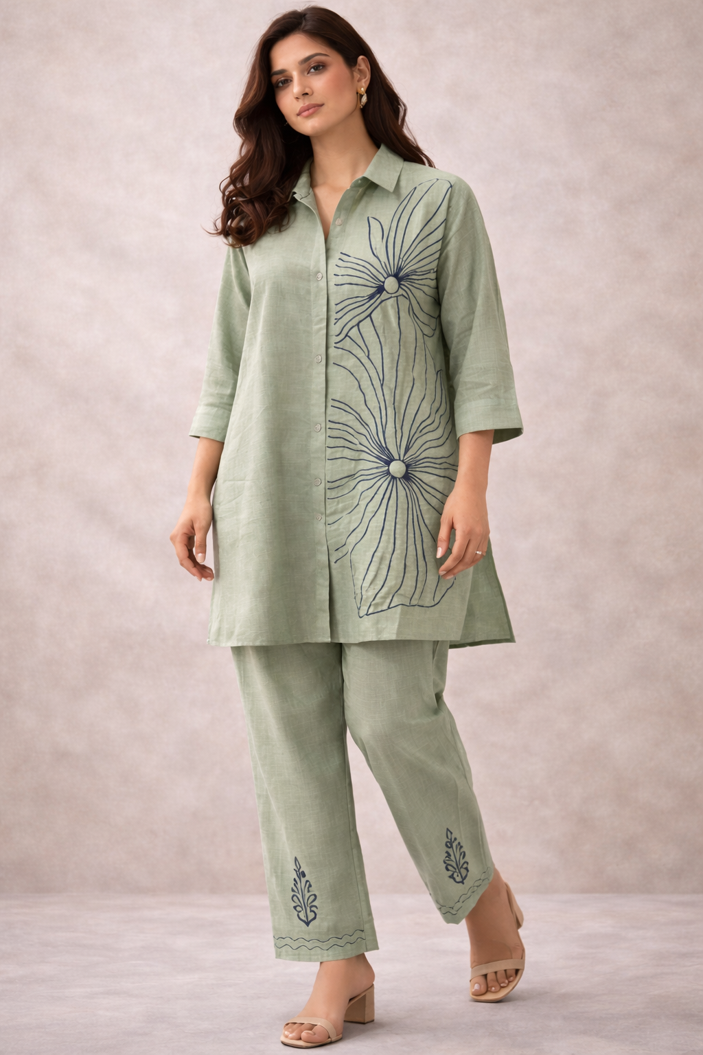 Sage Bloom Linen Co-ord Set | The Sash