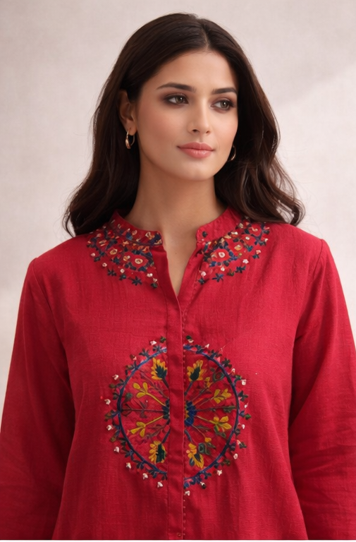 Crimson Mandala Kurta Set | The Sash