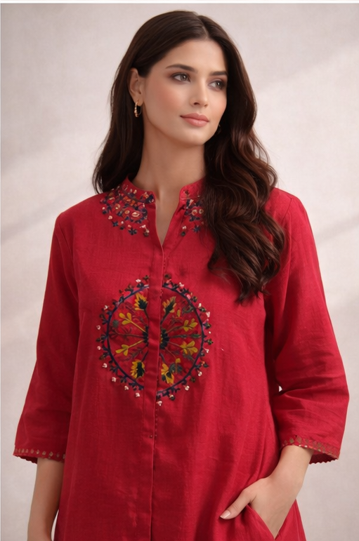 Crimson Mandala Kurta Set | The Sash