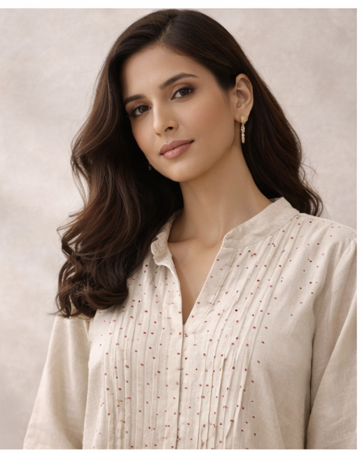 Ivory Grace Hand-Embroidered Kurta Pant Set | The Sash – Effortless Elegance