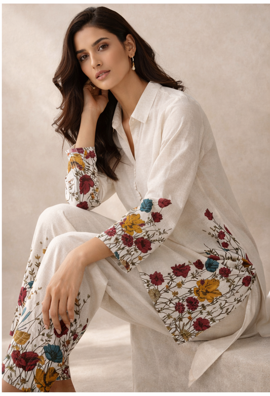 Ivory Garden Printed Kurta Set | The Sash