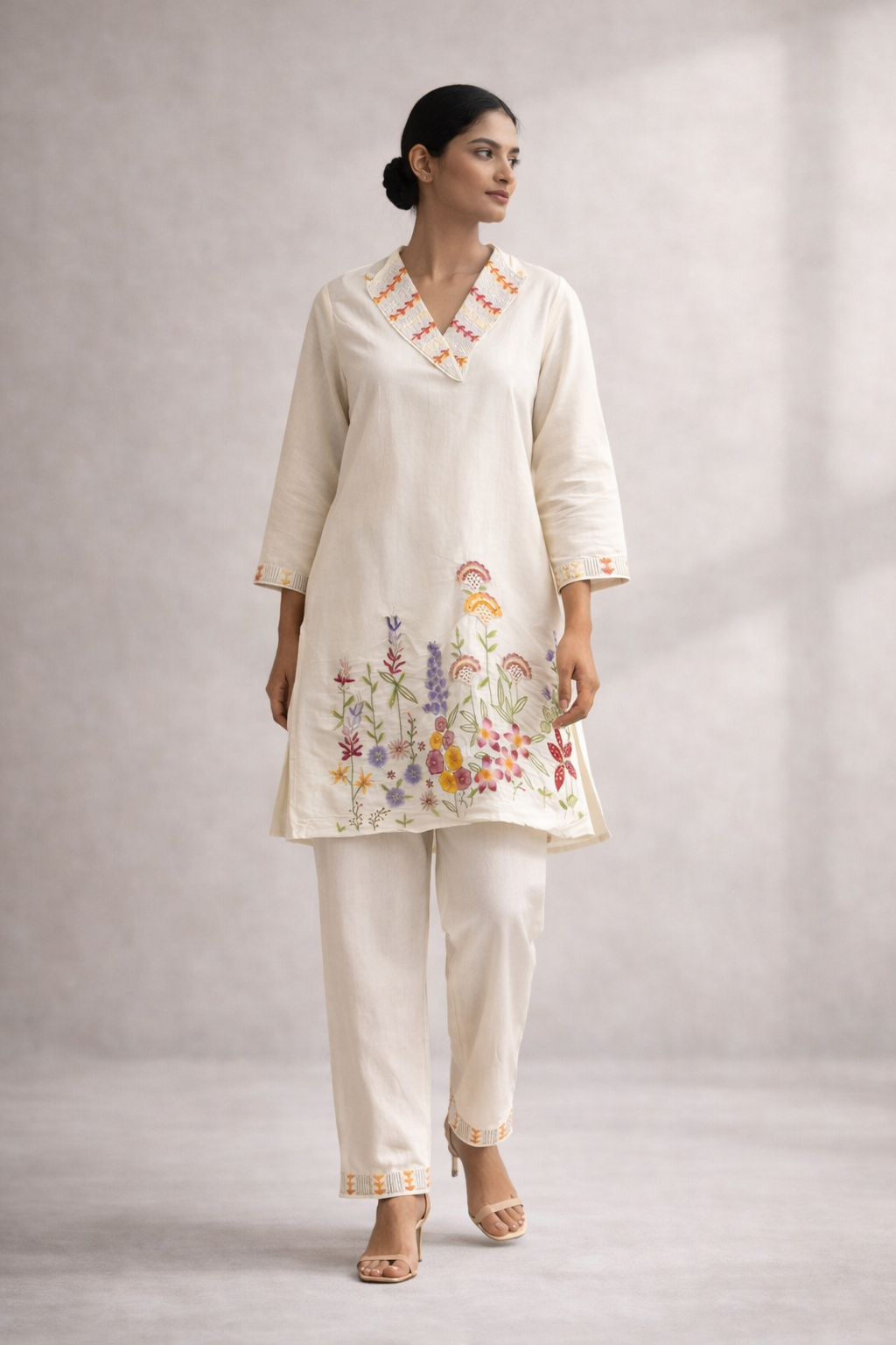 Ivory Wildflower Kurta Set — A Handcrafted Ode to Modern Heritage