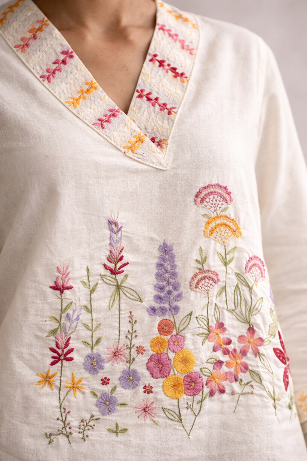 Ivory Wildflower Kurta Set — A Handcrafted Ode to Modern Heritage