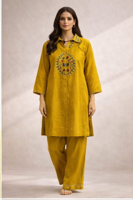Mustard Mandala Kurta Set | The Sash