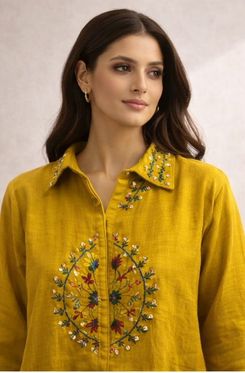 Mustard Mandala Kurta Set | The Sash