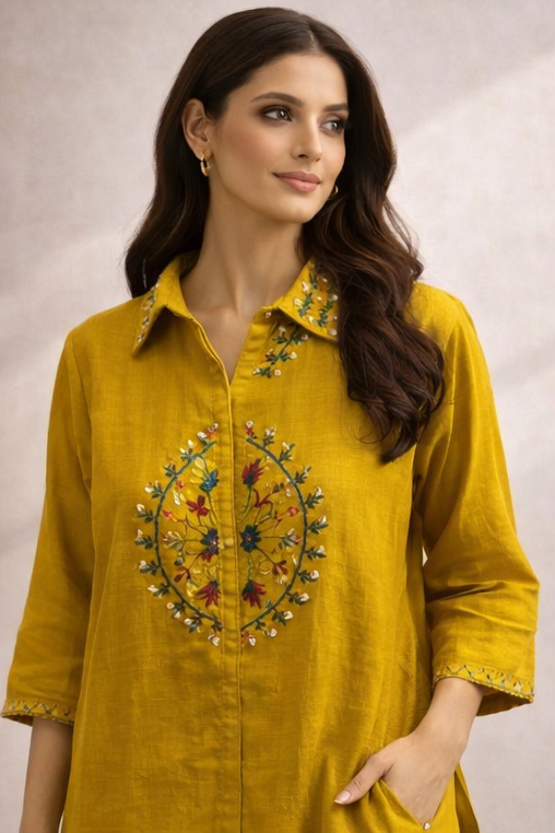 Mustard Mandala Kurta Set | The Sash